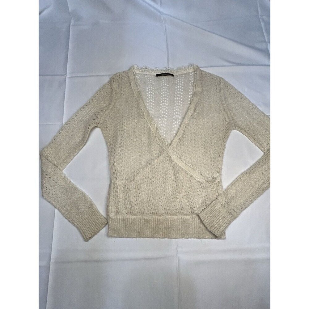 Vero Moda Lace Sheer Wrap Top Long Sleeve Vintage Size L Boho Chic